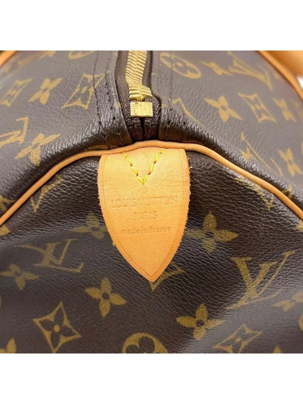 Louis Vuitton Keepall 45 Monogram Leather Brown Light Boston Bag Gold